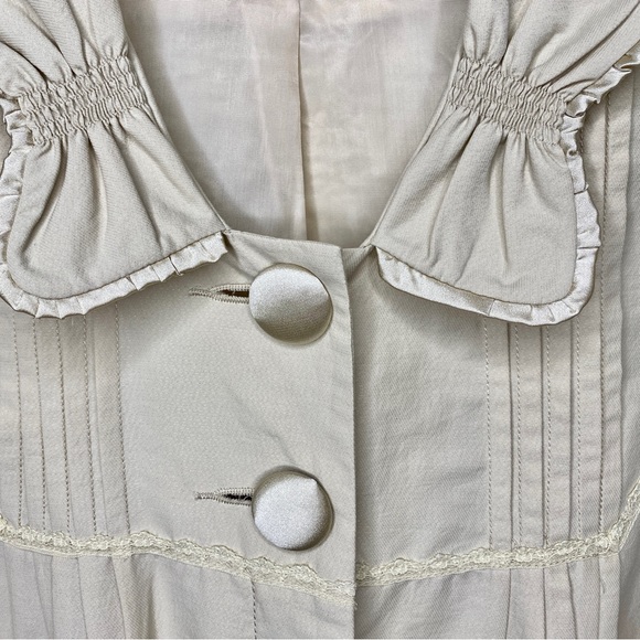 Vintage DB Sport Khaki Jacket With Lace & Satin Ribbon Size L Women's - Picture 4 of 12